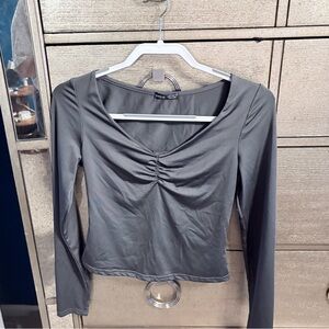 SHEIN Charcoal Long Sleeve Top